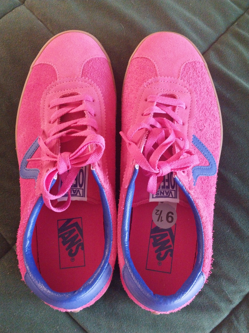 Vans Suede Bambino Honeysuckle Pink Blue Gum Low-Top Shoes Brand New M9.5 W11